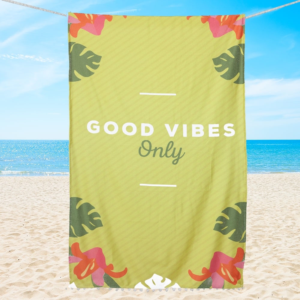 Toalha de Praia e Piscina SUMMER – Estampa Good Vibes