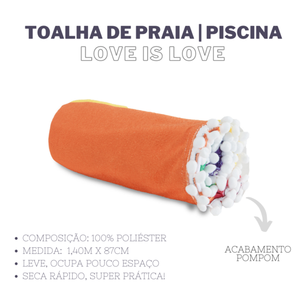 Toalha de Praia e Piscina SUMMER – Estampa Love is Love - Image 2