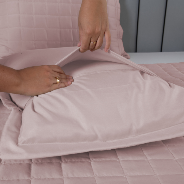 Conjunto de Colcha Cobre Leito Matelado King - 3 Peças - Dupla Face - SOFT - Image 12