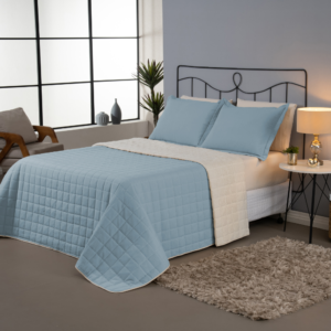 Conjunto de Colcha Cobre Leito Casal - Coleção Sherpa Carneiro - 3 Peças - 180 Fios