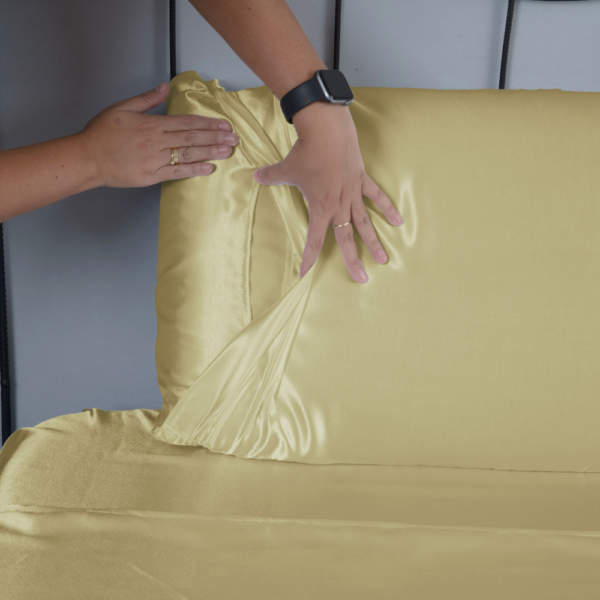 Jogo de lençol King - Cetim Charmousse Antifrizz Seda - 4 Peças - Image 10