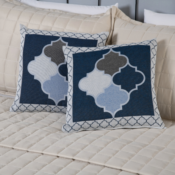 Conjunto peseira com Almofadas cheias Jacquard - QUEEN - 5 Peças - Image 3