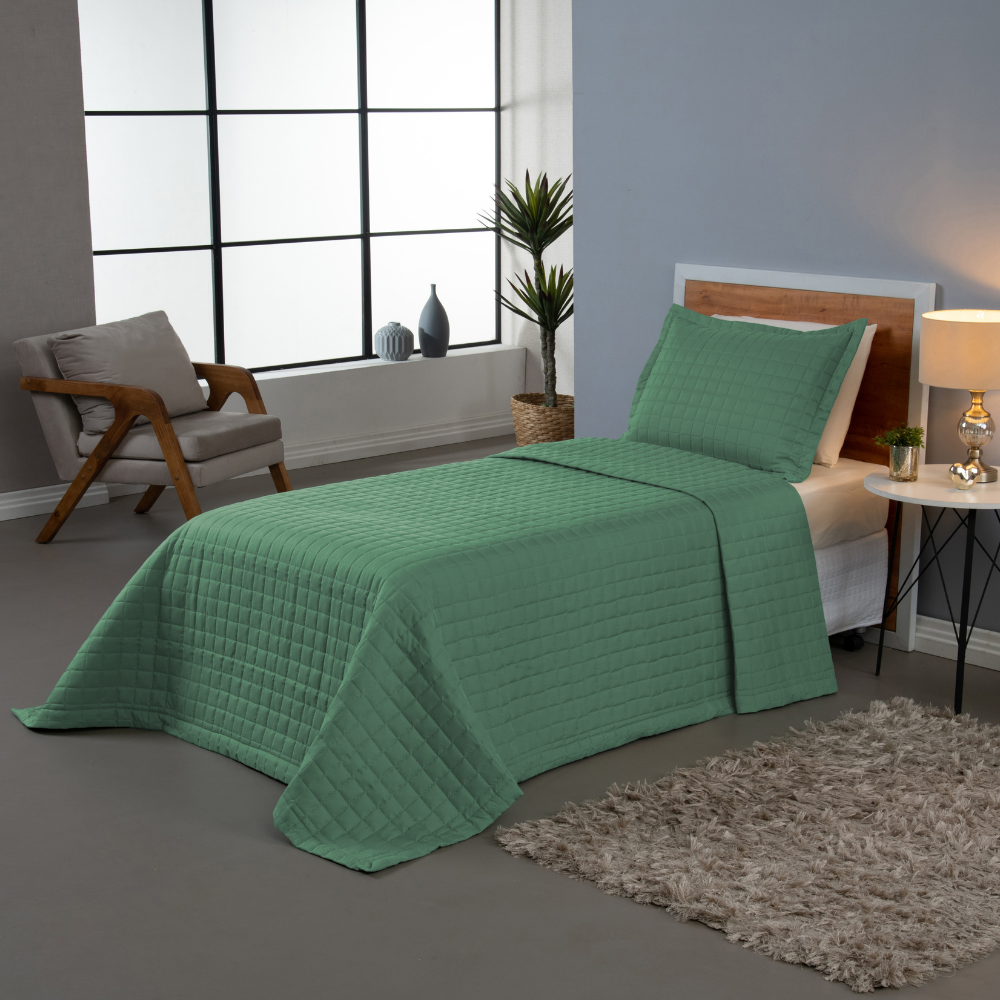 Conjunto de Colcha Cobre Leito Matelado Solteiro - 2 Peças - Percal 300 Fios - COPACABANA