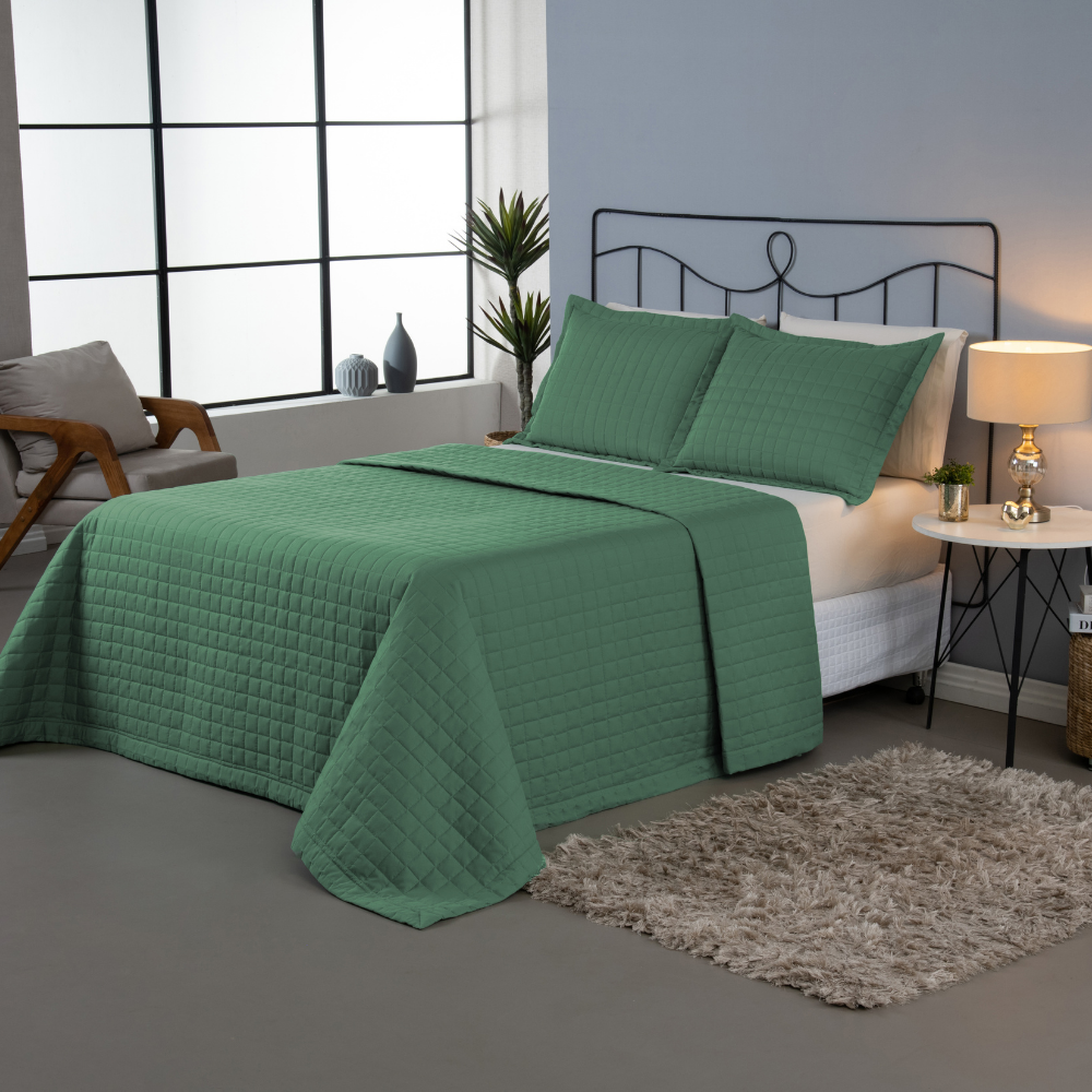 Conjunto de Colcha Cobre Leito Matelado King - 3 Peças - Percal 300 Fios - COPACABANA