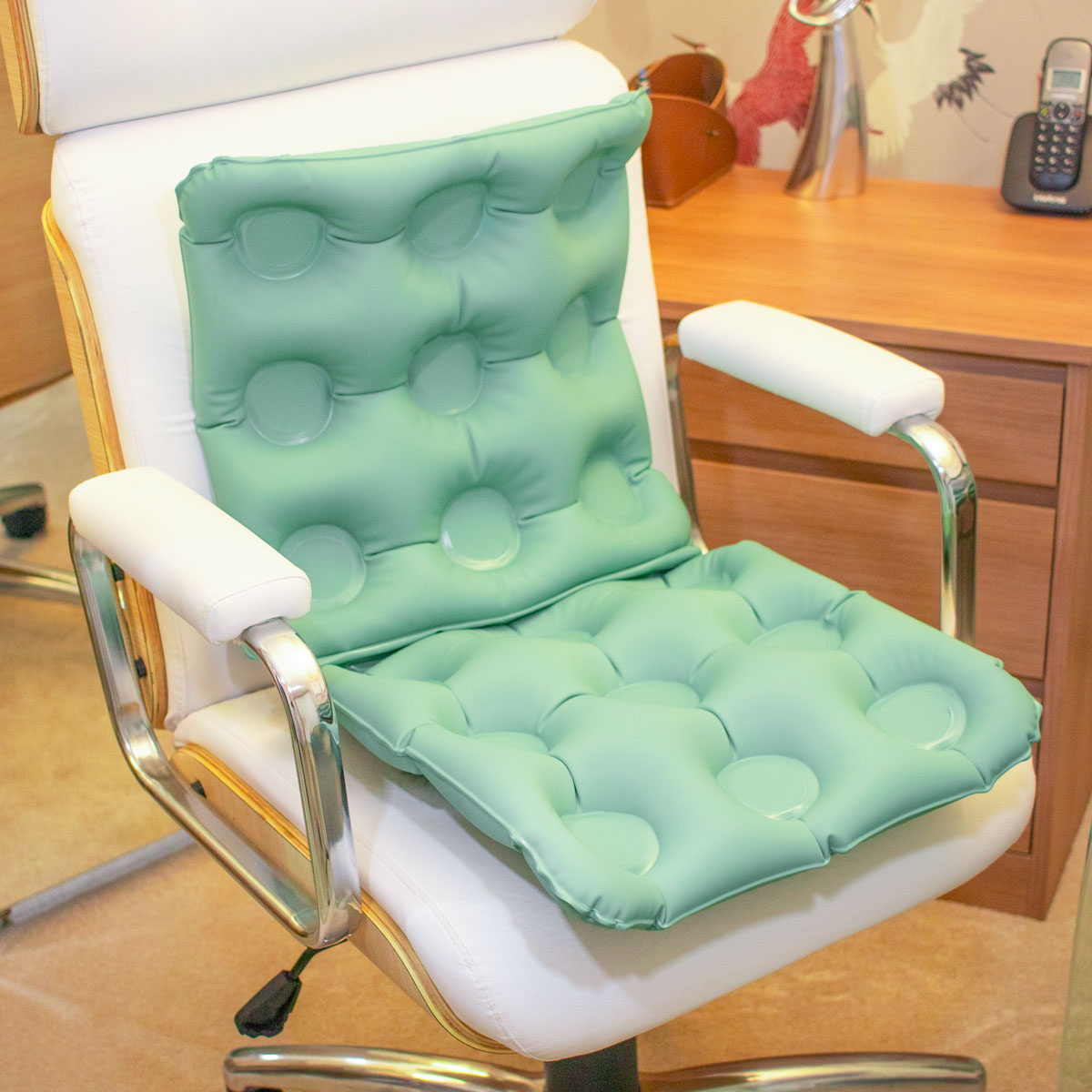 Almofada Ortopédica Caixa de Ovo Quadrada com Encosto Inflável 2 em 1