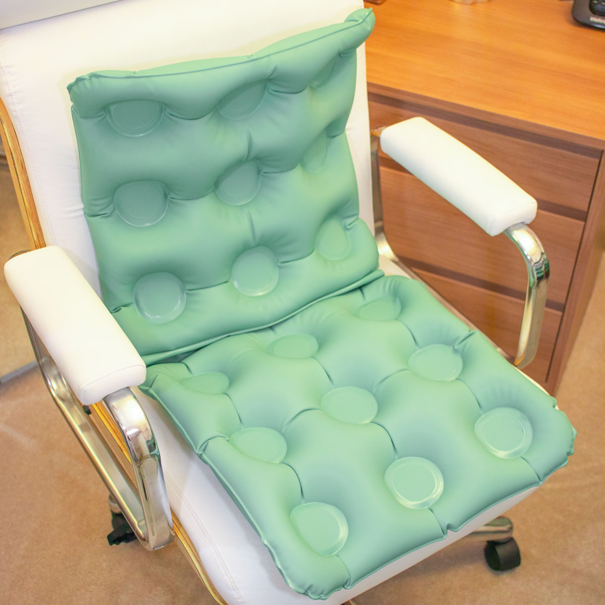 Almofada Ortopédica Caixa de Ovo Quadrada com Encosto Inflável 2 em 1 - Imagem 2