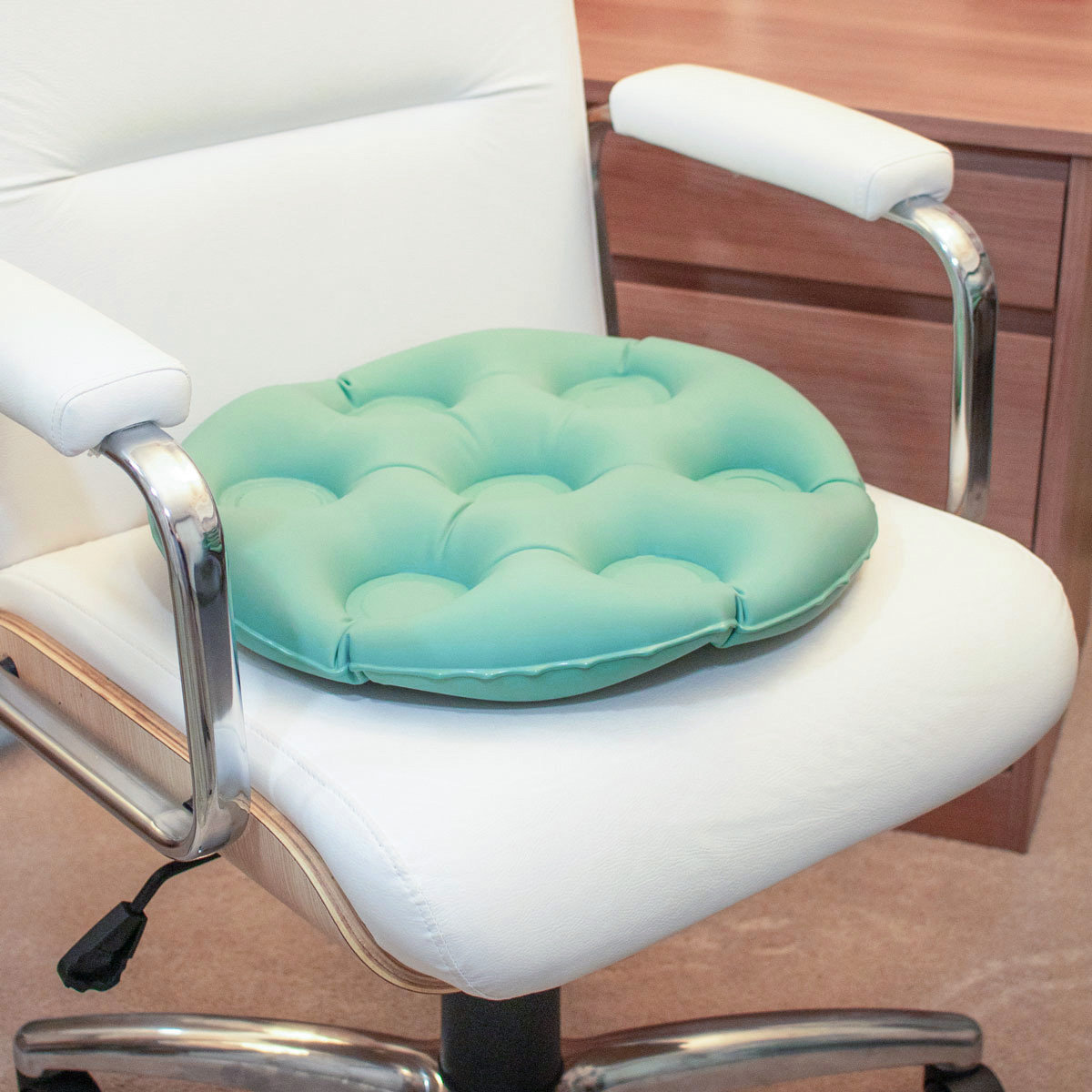 Almofada Ortopédica Caixa de Ovo Redonda Inflável 2 em 1