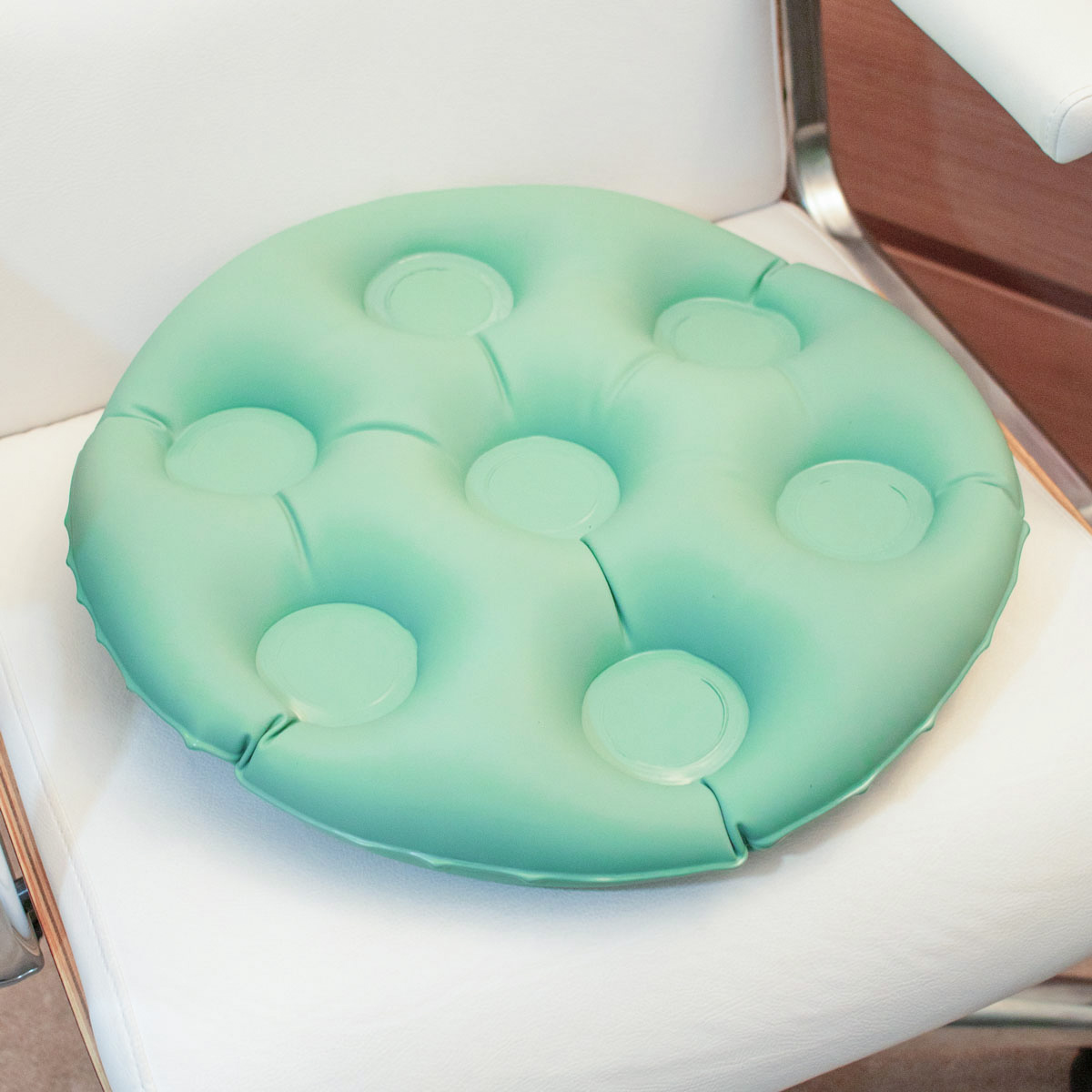 Almofada Ortopédica Caixa de Ovo Redonda Inflável 2 em 1 - Imagem 2