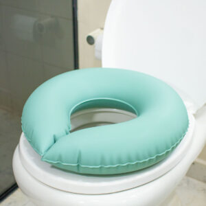 Almofada Ortopédica Higiênica para Assento Vaso Sanitário Inflável 2 em 1 Água e Ar Verde