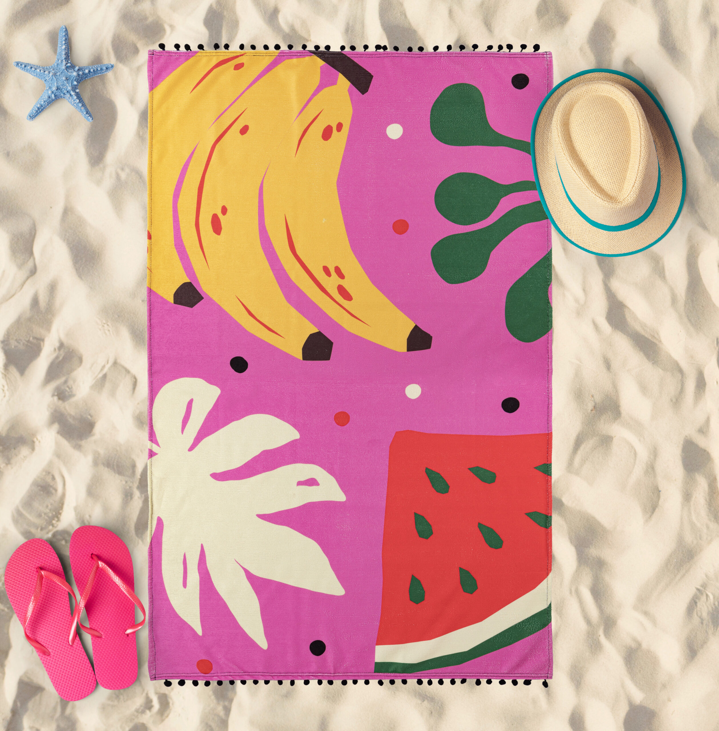 Toalha de Praia e Piscina SUMMER - Estampa Frutas