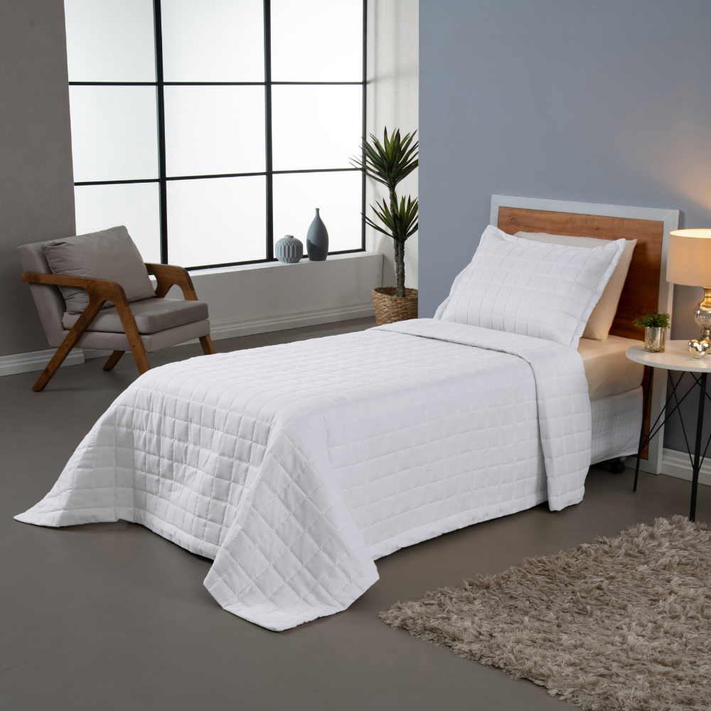 Conjunto de Colcha Cobre Leito Martelado Solteiro - 2 Peças - Dupla Face - SOFT - Imagem 4