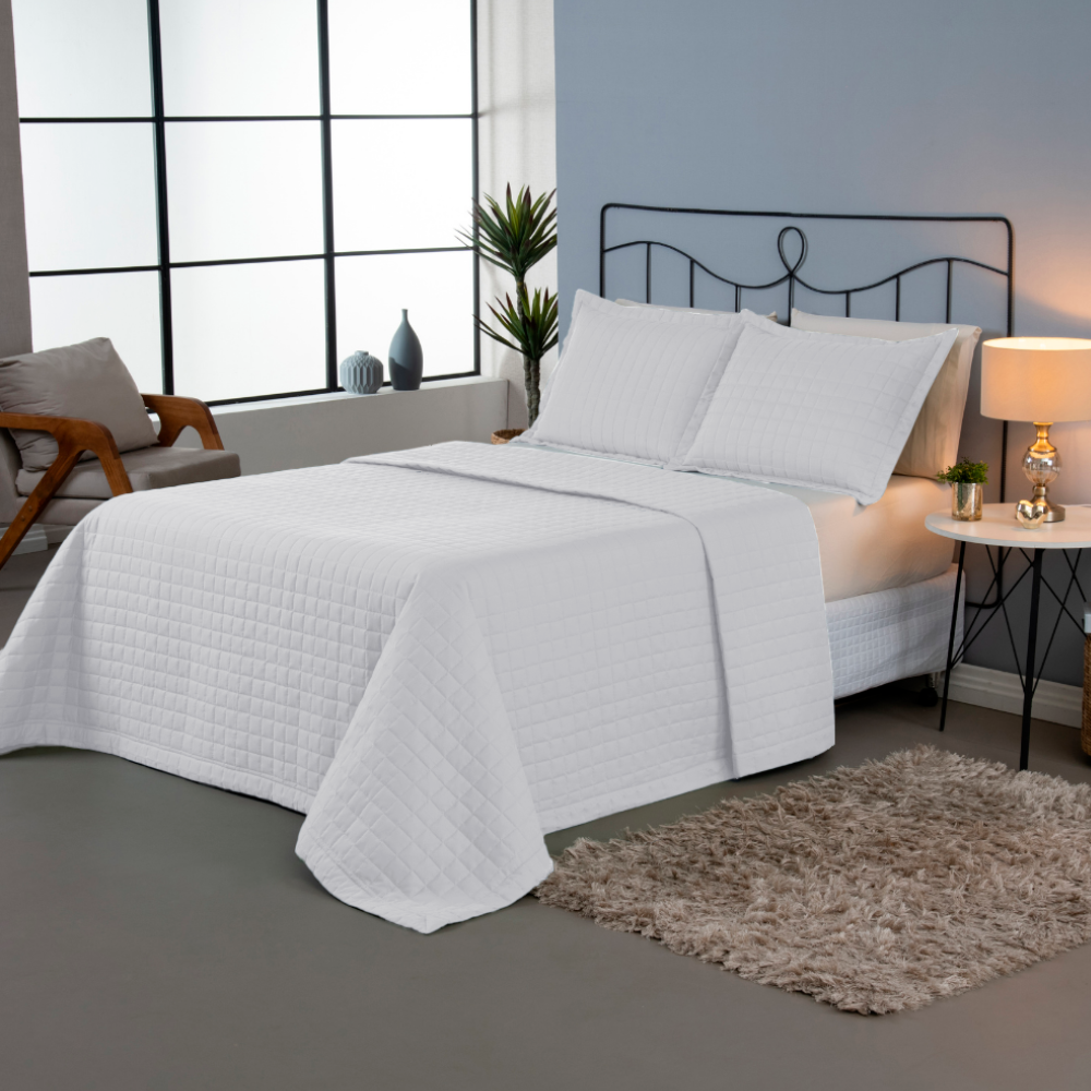 Conjunto de Colcha Cobre Leito Matelado Casal - 3 Peças - Percal 300 Fios - COPACABANA - Imagem 6