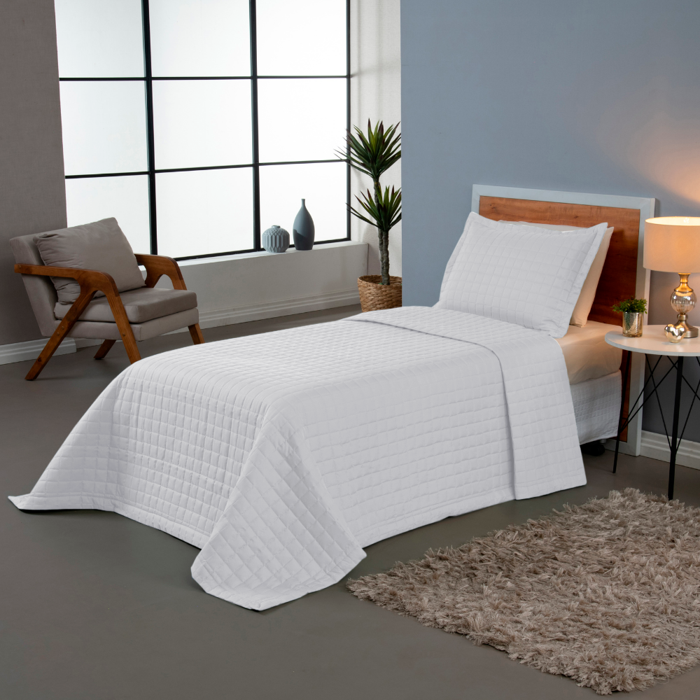 Conjunto 2 Pçs Cobre Leito Solteiro Copacabana Matelado Percal 300 Fios - Imagem 6