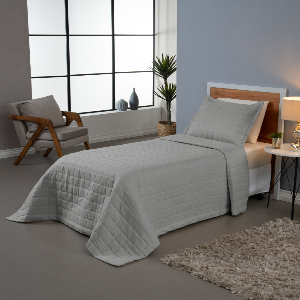 Conjunto de Colcha Cobre Leito Martelado Solteiro - 2 Peças - Dupla Face - SOFT - Imagem 3