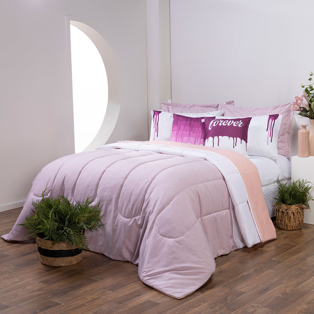 Kit 7 Pçs Edredom Casal King Colorful Linho e Hipercal 400 Fios - Imagem 6