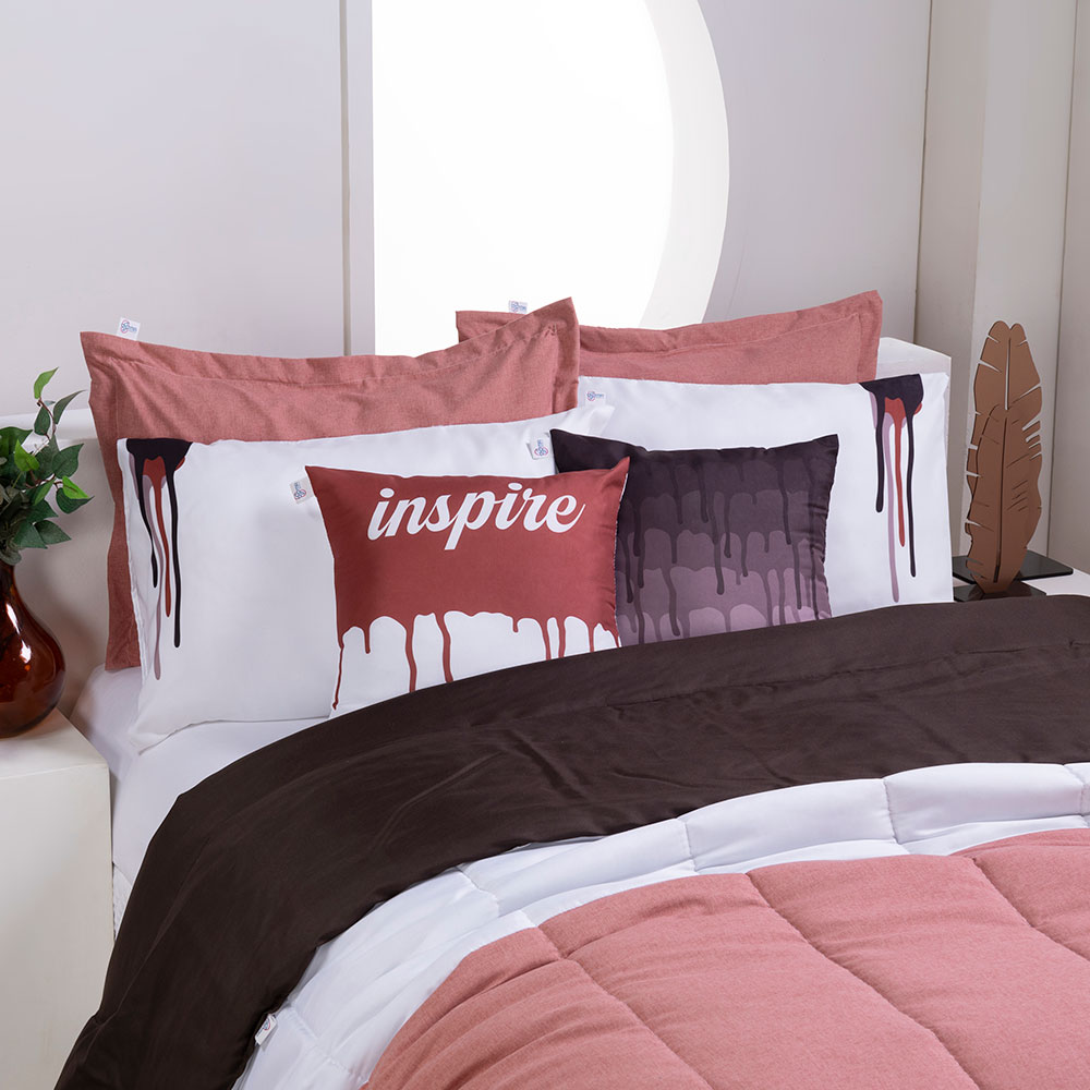 Kit 7 Pçs Edredom Casal King Colorful Linho e Hipercal 400 Fios - Imagem 3