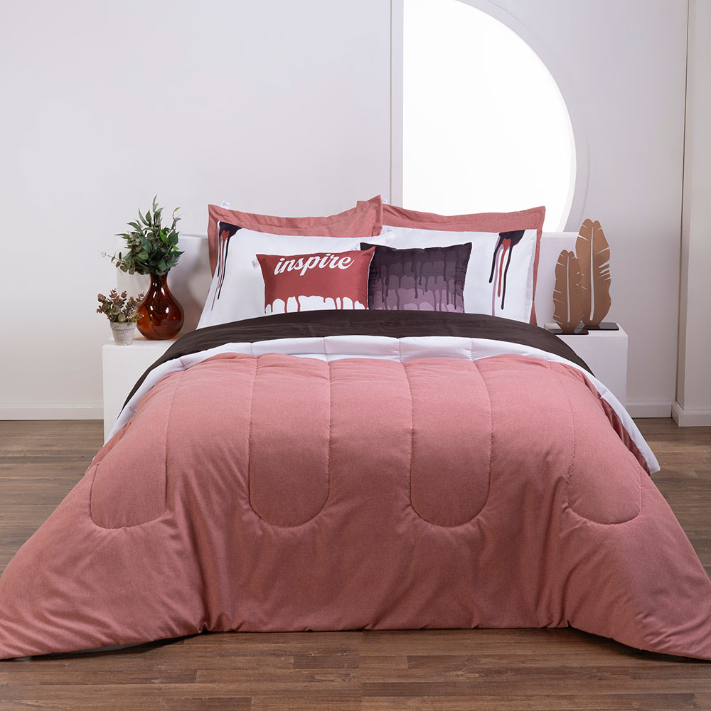 Kit 7 Pçs Edredom Casal King Colorful Linho e Hipercal 400 Fios - Imagem 4