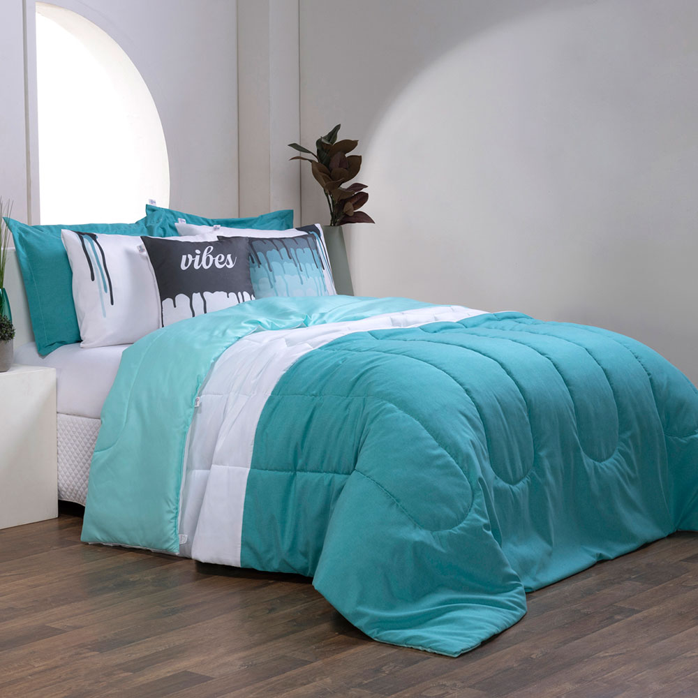 Kit 7 Pçs Edredom Casal Queen Colorful Linho e Hipercal 400 Fios - Imagem 2