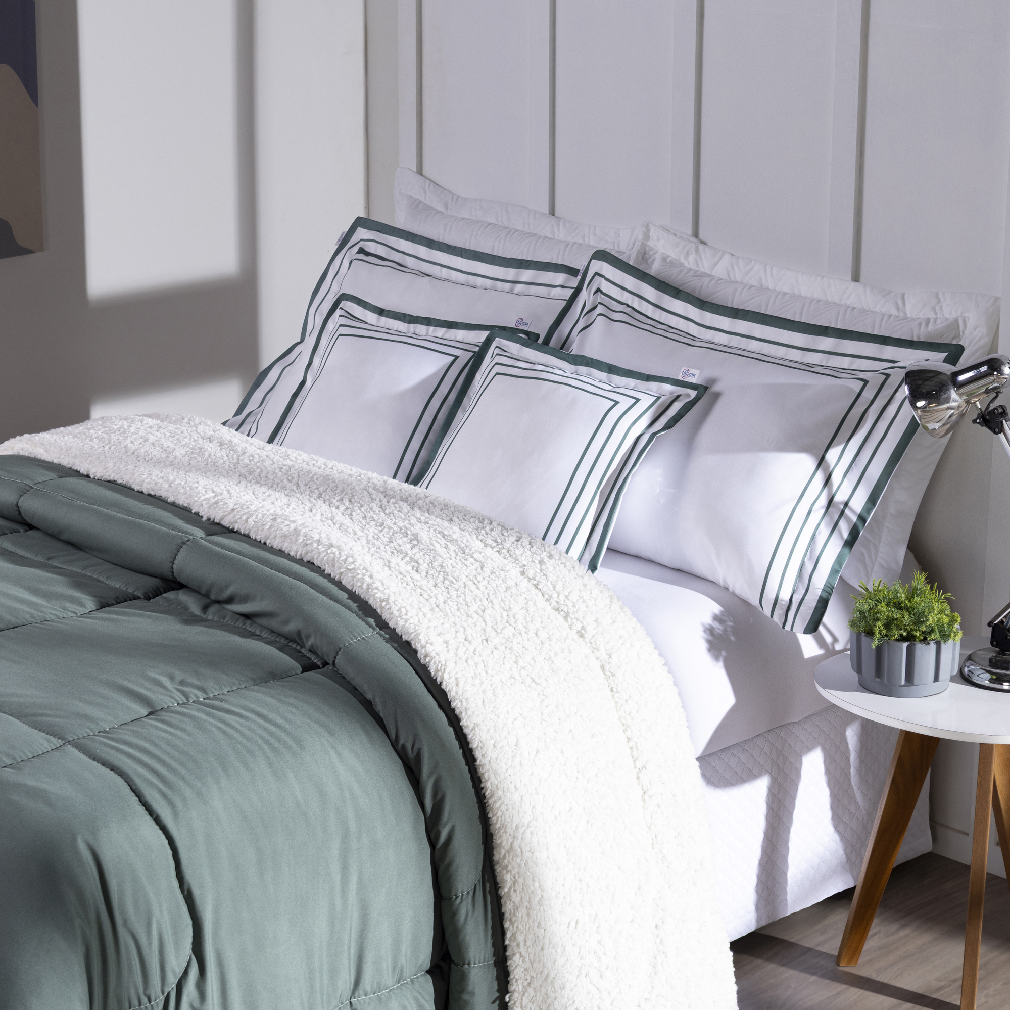 Kit 5 Pçs Coberdrom Casal Queen Soft Hipercal 400 Fios Dupla Face - Imagem 6