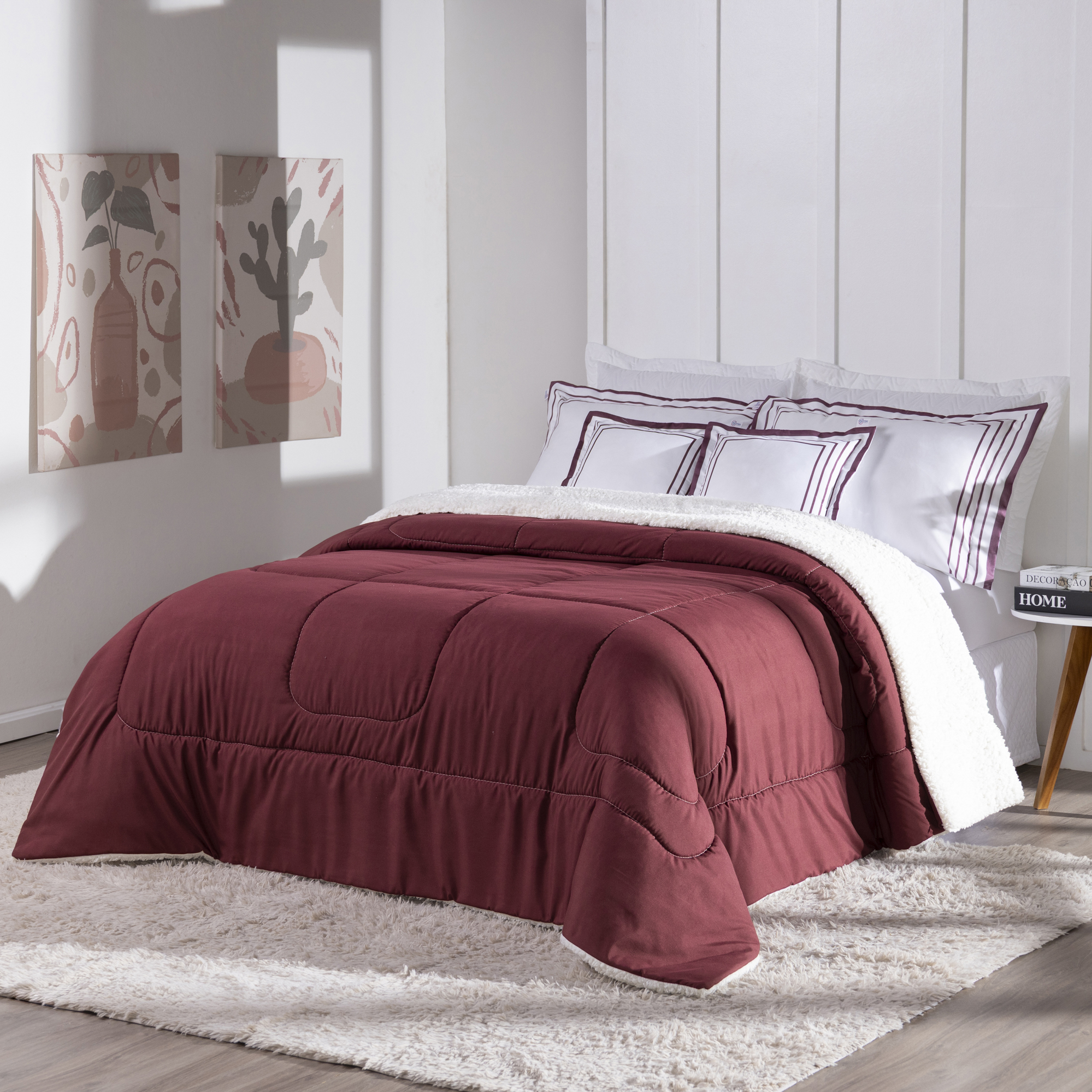 Kit 5 Pçs Coberdrom Casal King Soft Hipercal 400 Fios Dupla Face