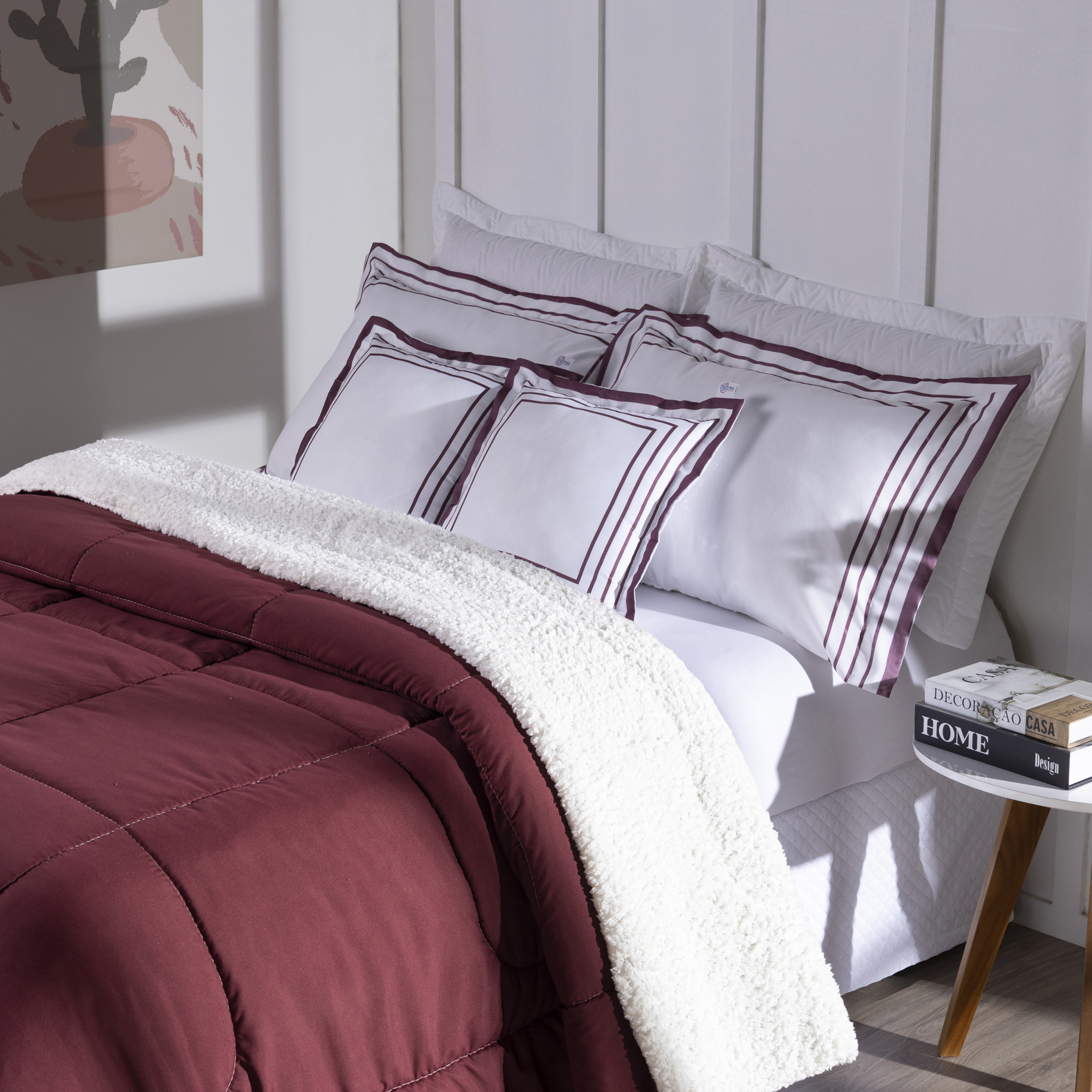 Kit 5 Pçs Coberdrom Casal Queen Soft Hipercal 400 Fios Dupla Face - Imagem 5