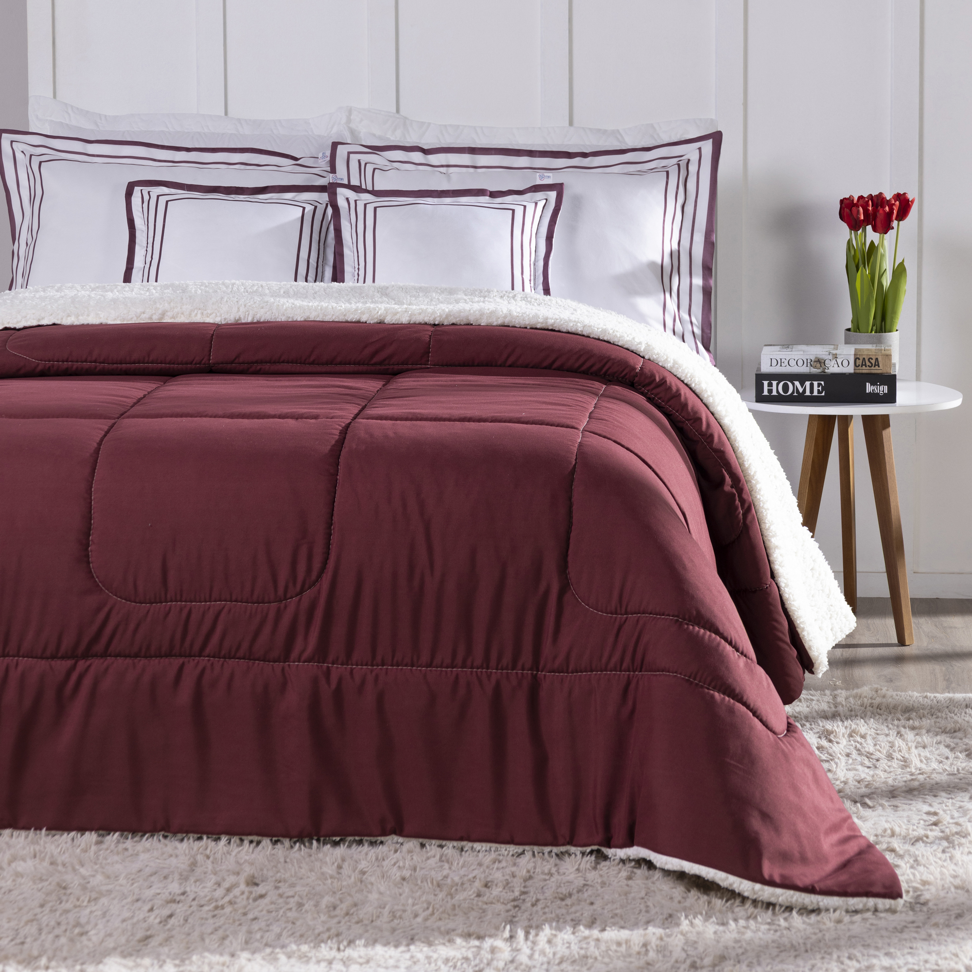 Kit 5 Pçs Coberdrom Casal Queen Soft Hipercal 400 Fios Dupla Face - Imagem 4